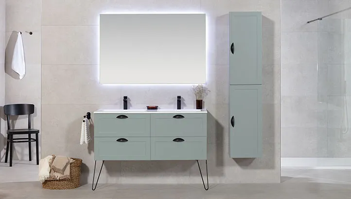 Mueble y lavabo de baño en exposición