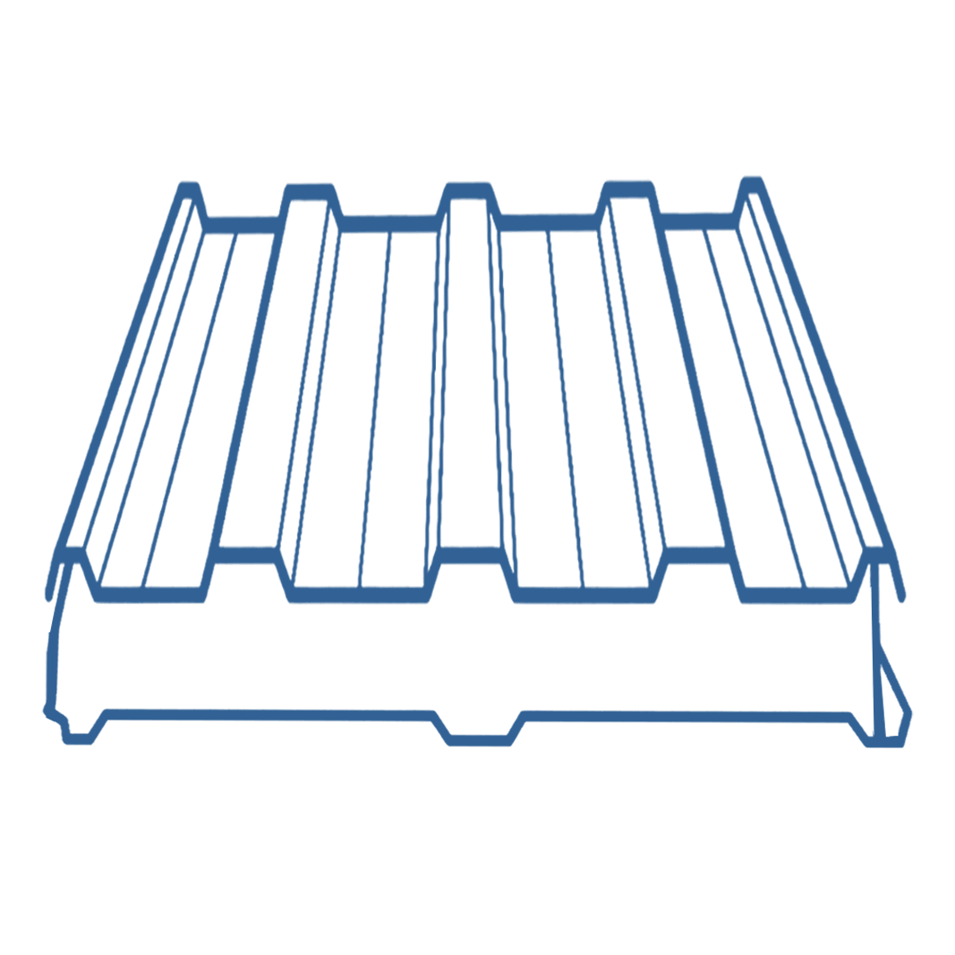 Icono de panel sándwich para cubierta, fachada e industria